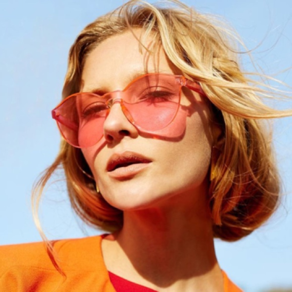 PINK CHIC RETRO MODERN RIMLESS SUNNIES (SUNGLASSES